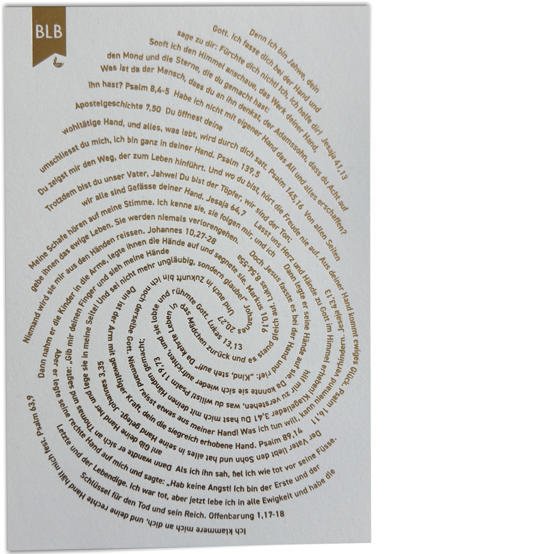 Karte "In seiner Hand"